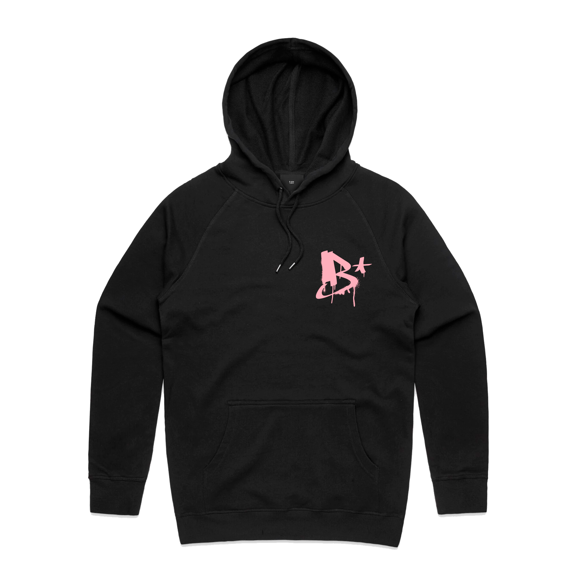 Black Drip B Hoodie - Pink Print