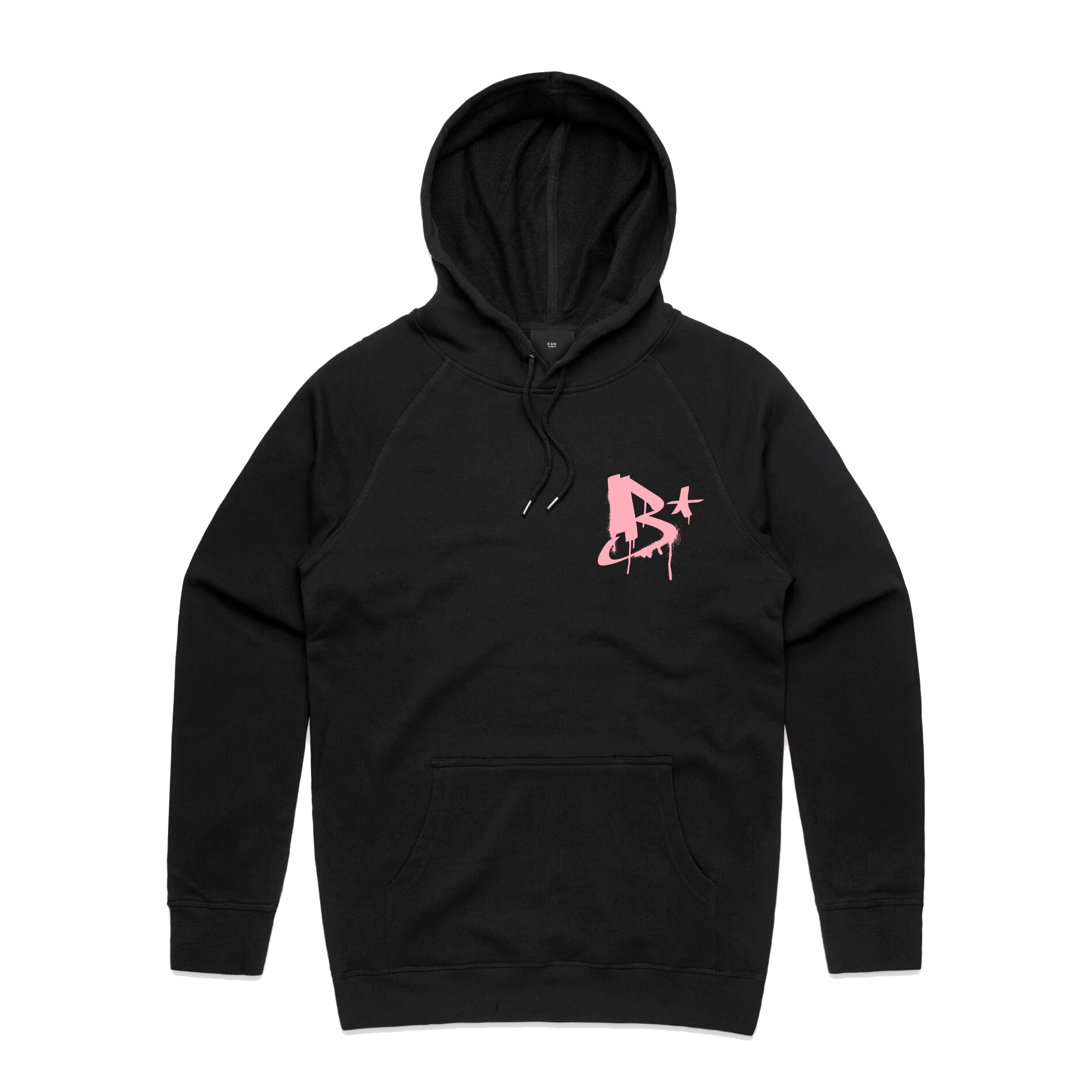 Black Drip B Hoodie Pink Print