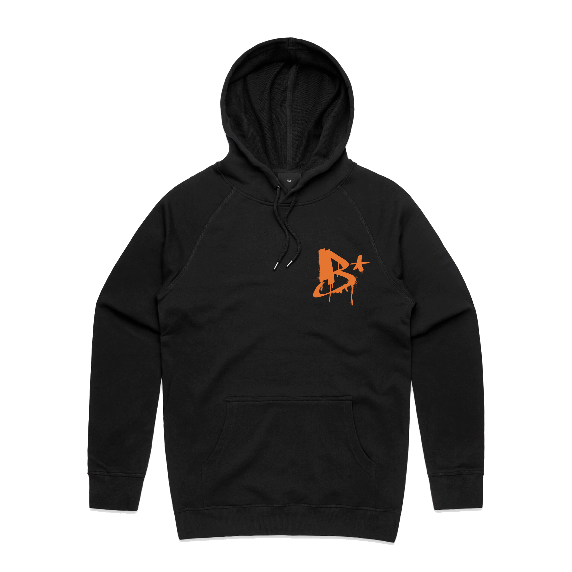 Black Drip B Hoodie - Orange Print