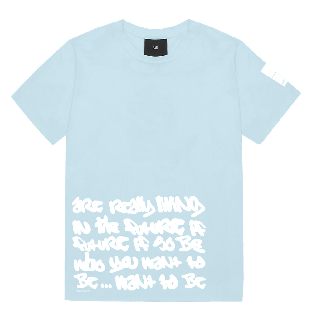 White and baby hot sale blue graphic tee