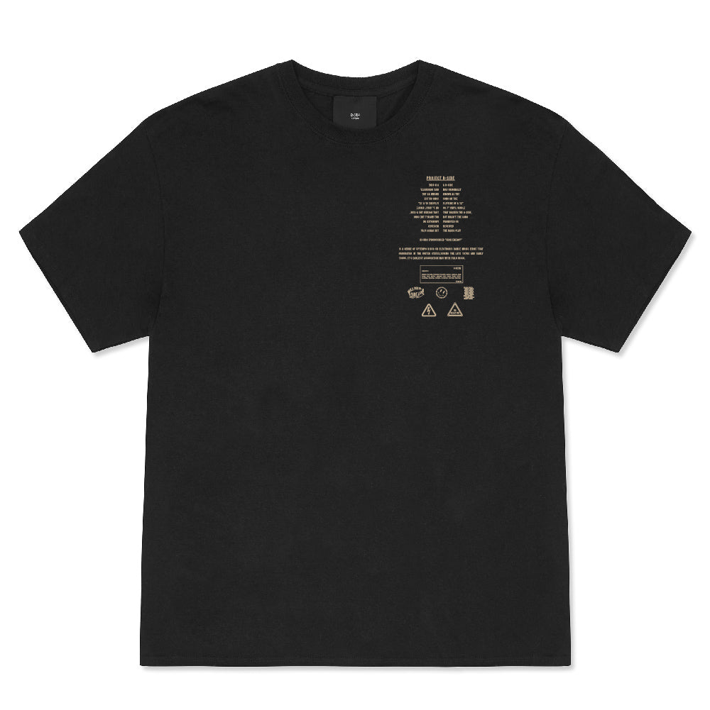 Black  Project B-side T-Shirt - Cream Print