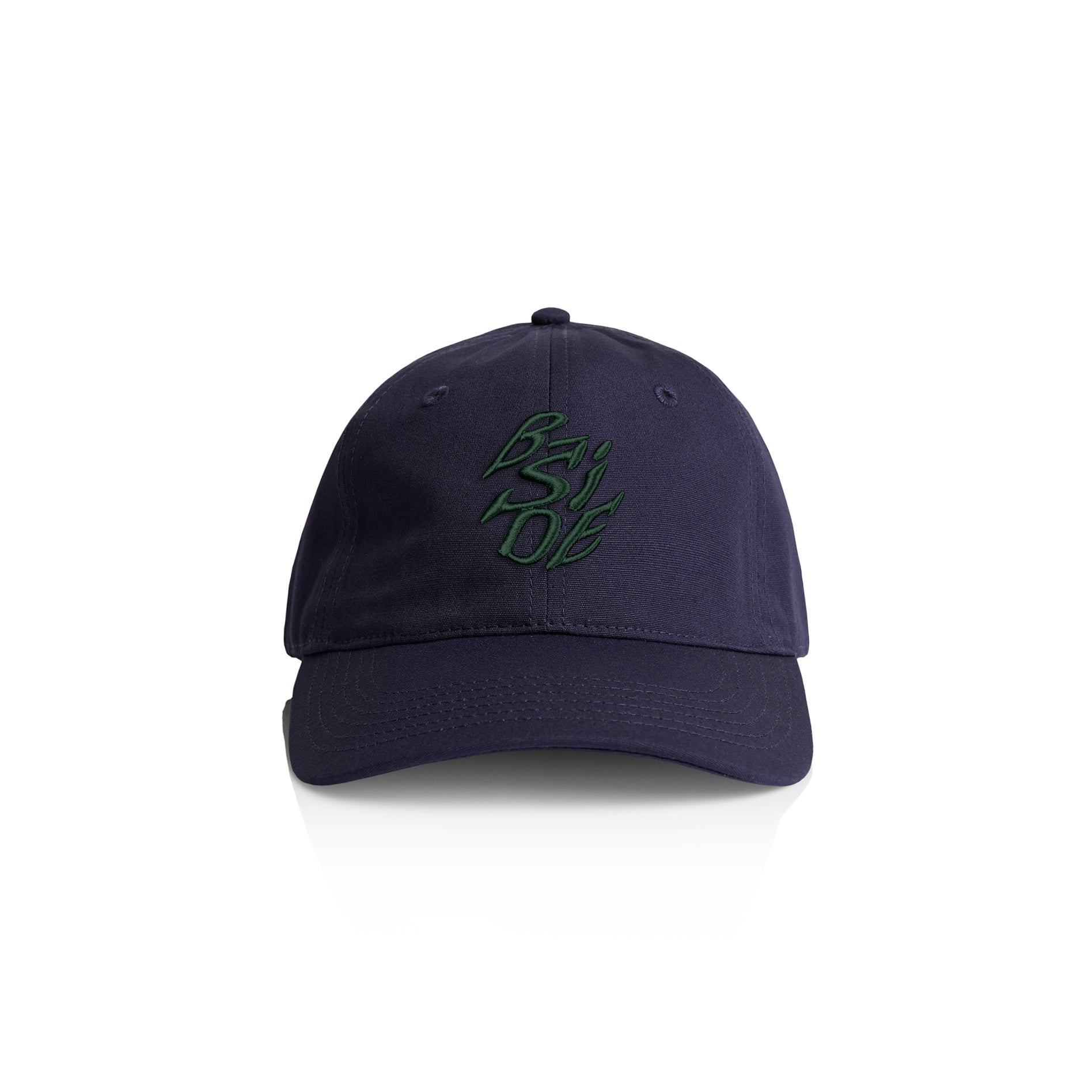 Navy Cyrus Trucker Hat - Green Embroidery