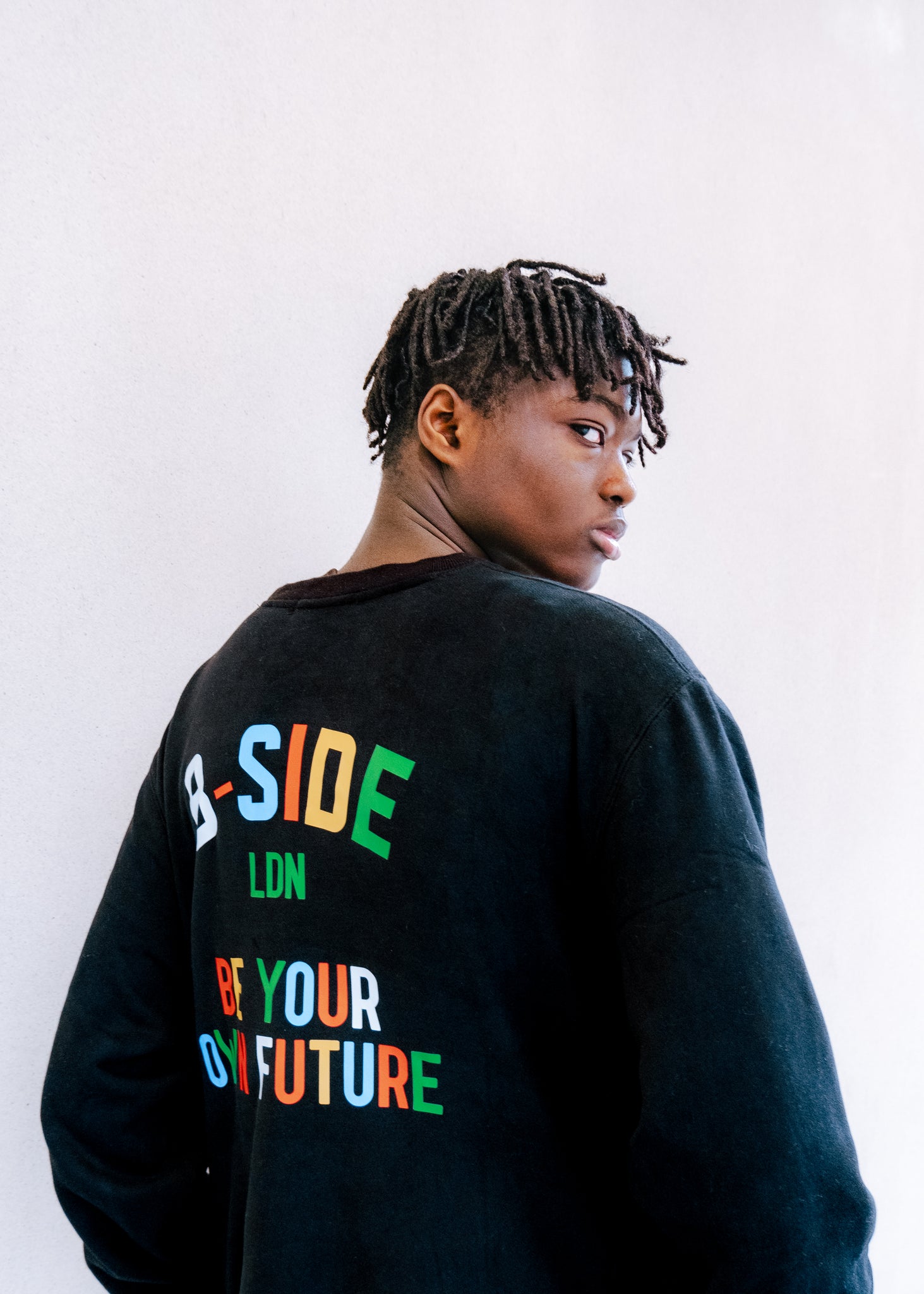 Black Multi Future Sweat - Multicoloured Print | B-SIDE