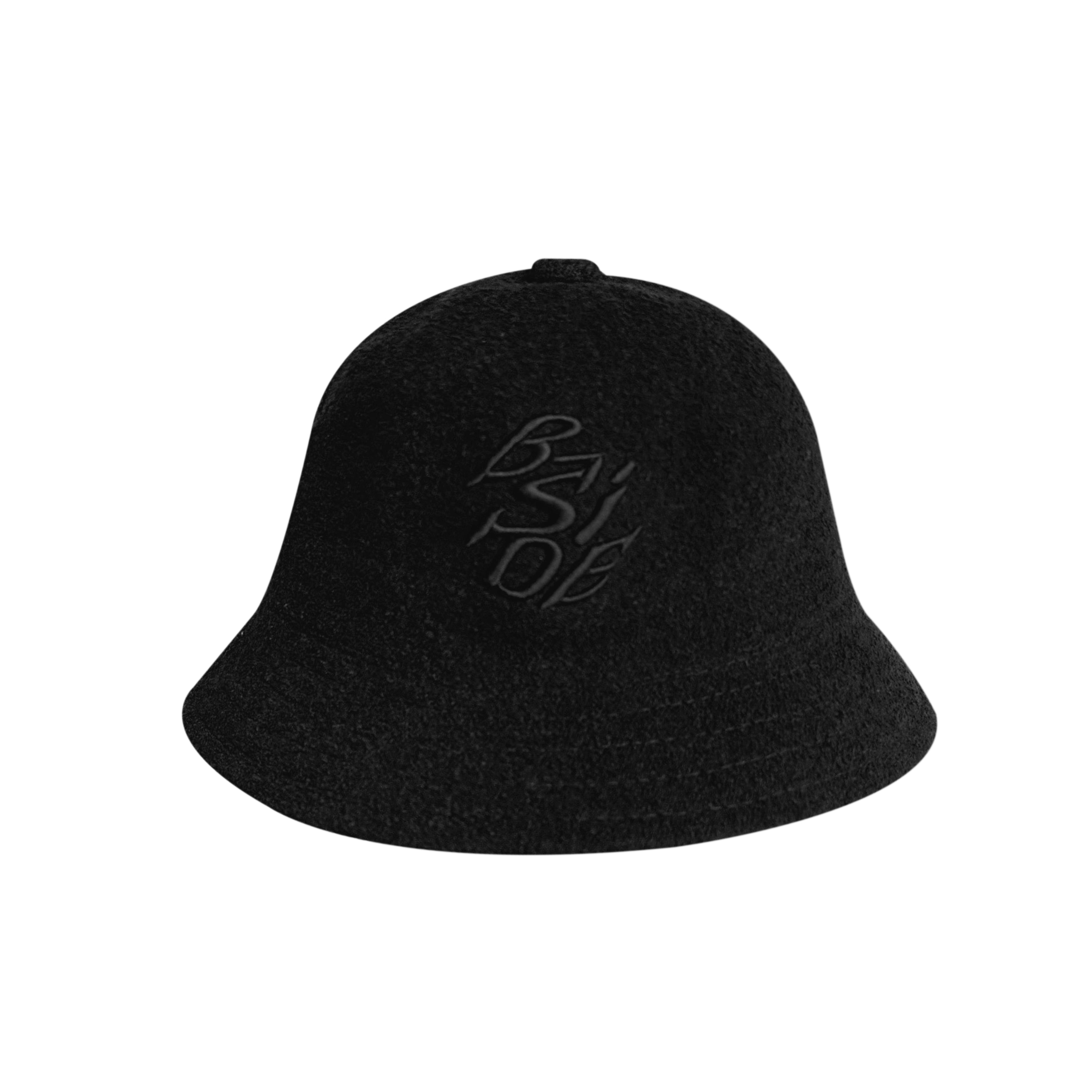 Black Regal Bucket Hat - White Print