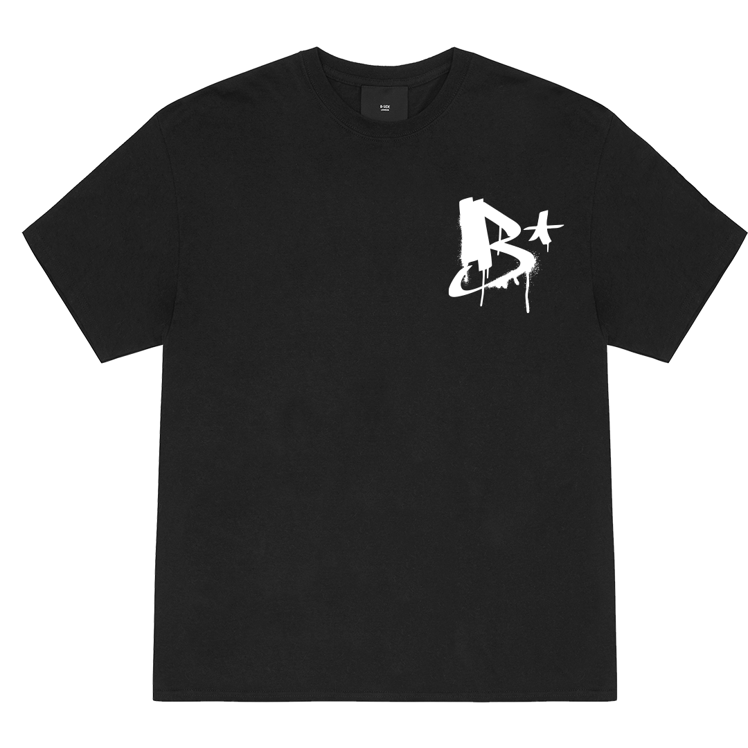 Black Drip B T-shirt - White Print