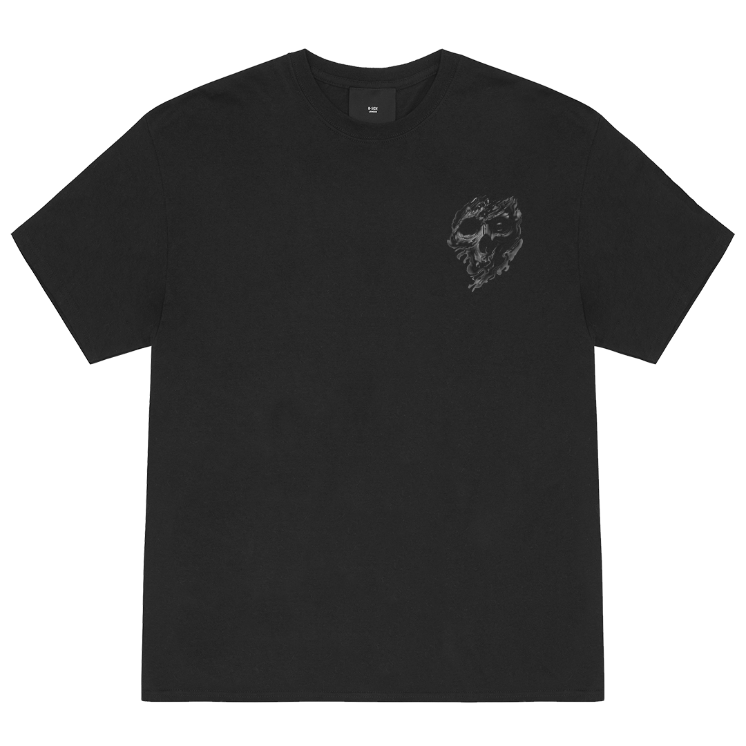 Black B Skully T-Shirt - White Print