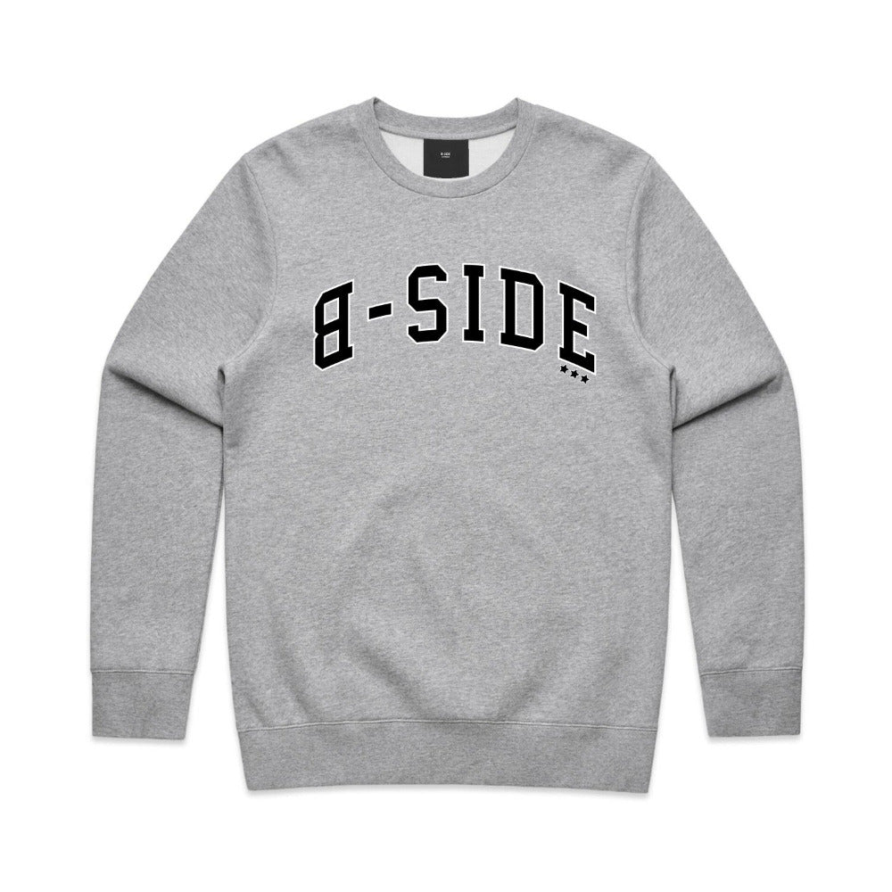 Marl Grey B-Star Filled Sweat - Black Print