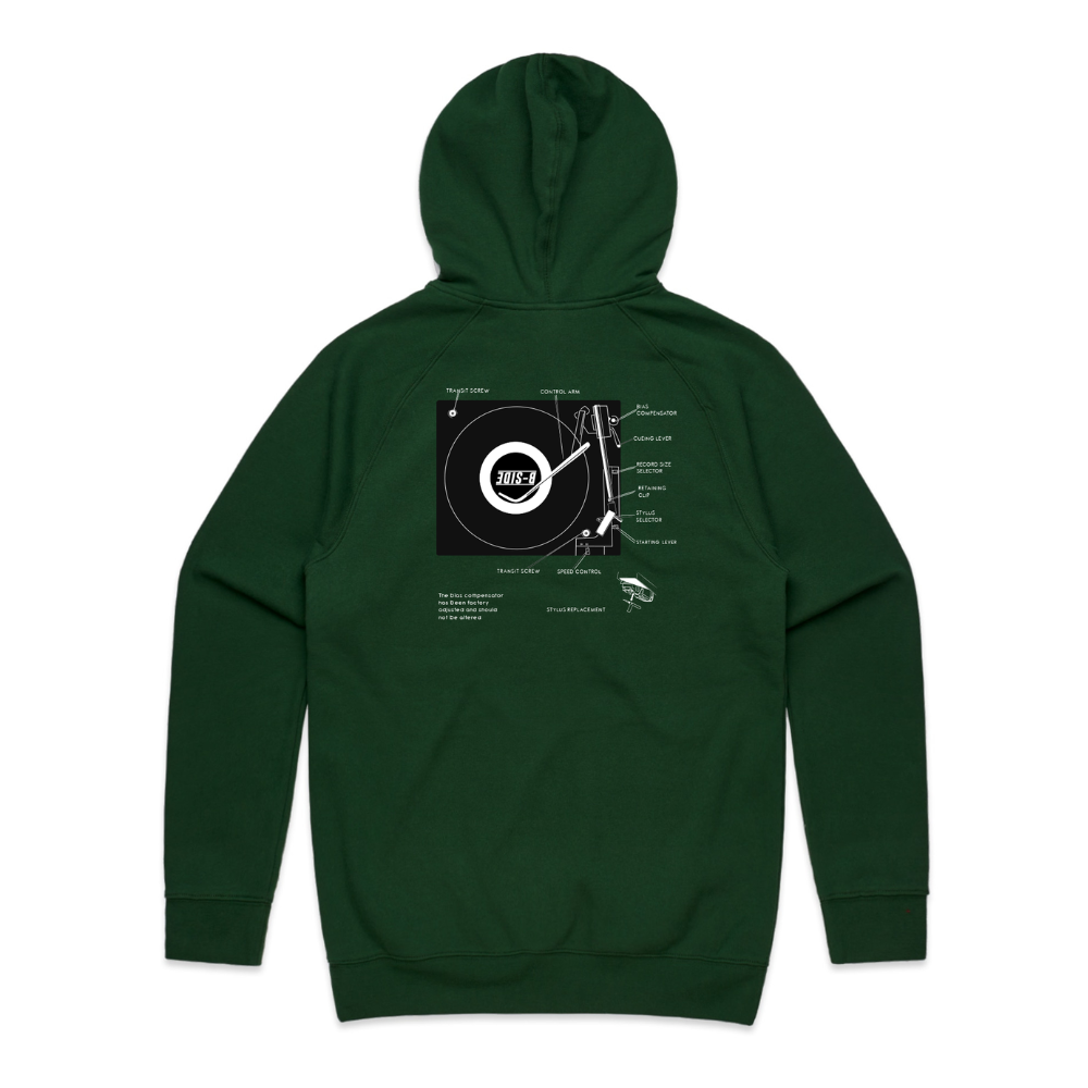 Forest Green Selector Hoodie - White Print