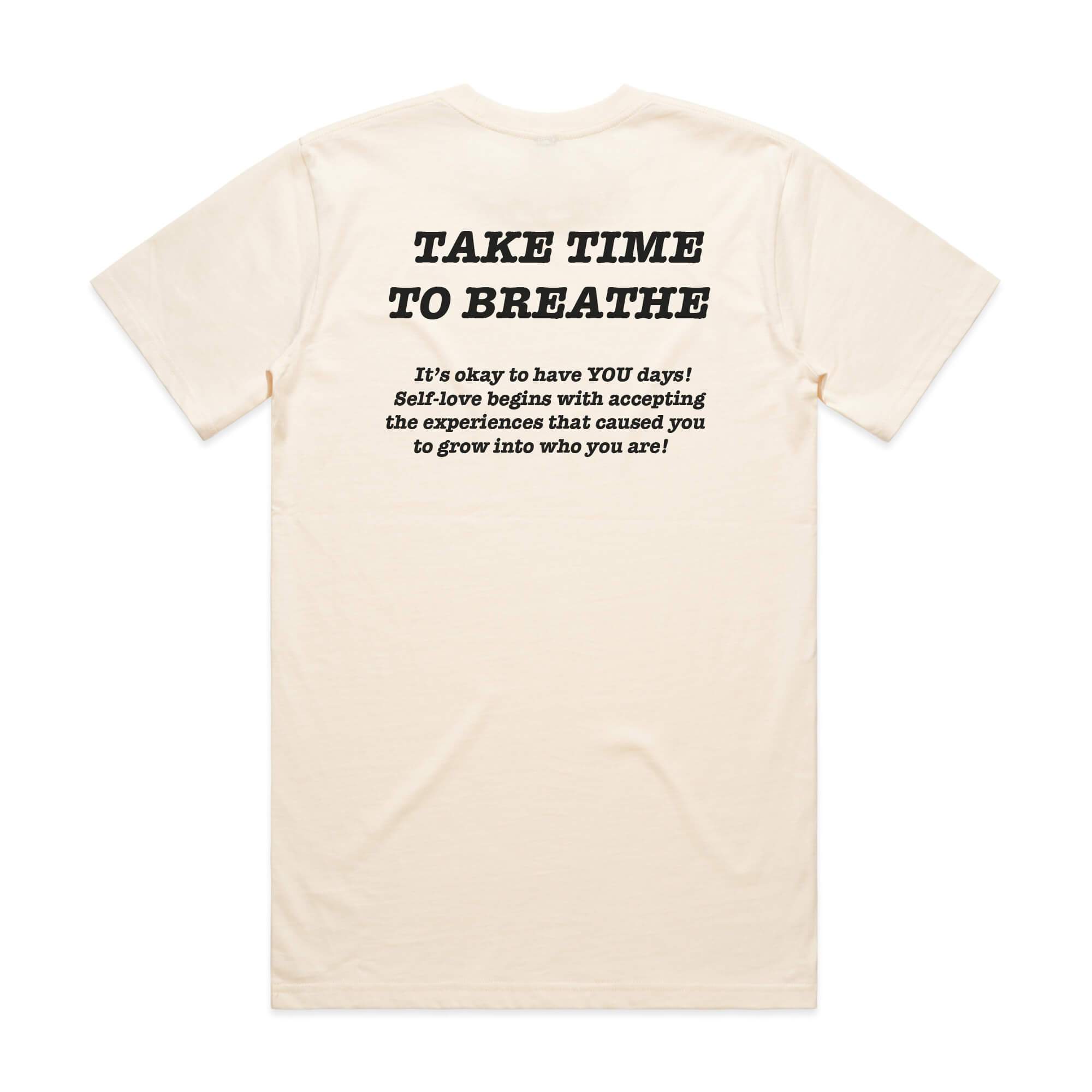 DON'T FORGET TO BREATHE TAN T-shirt - Black Print