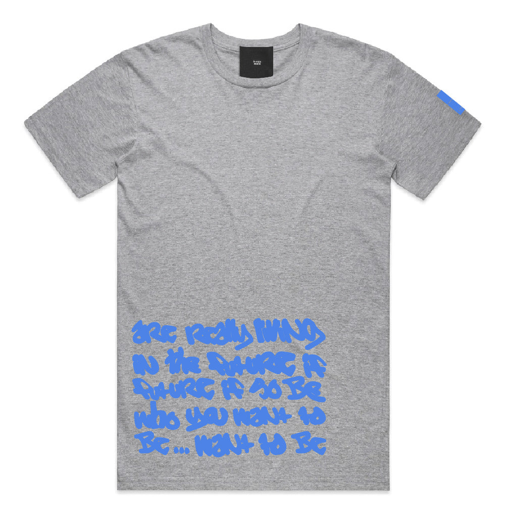 Grey OG T-Shirt - Blue Print