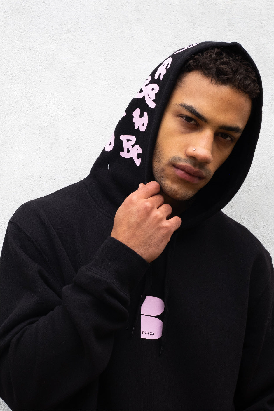 Black Bionic Hoodie - Pink Print