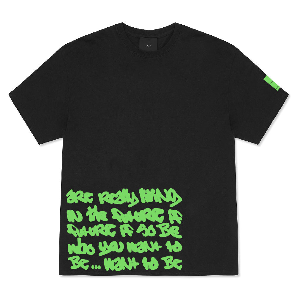Black OG T-Shirt - Neon Green Print