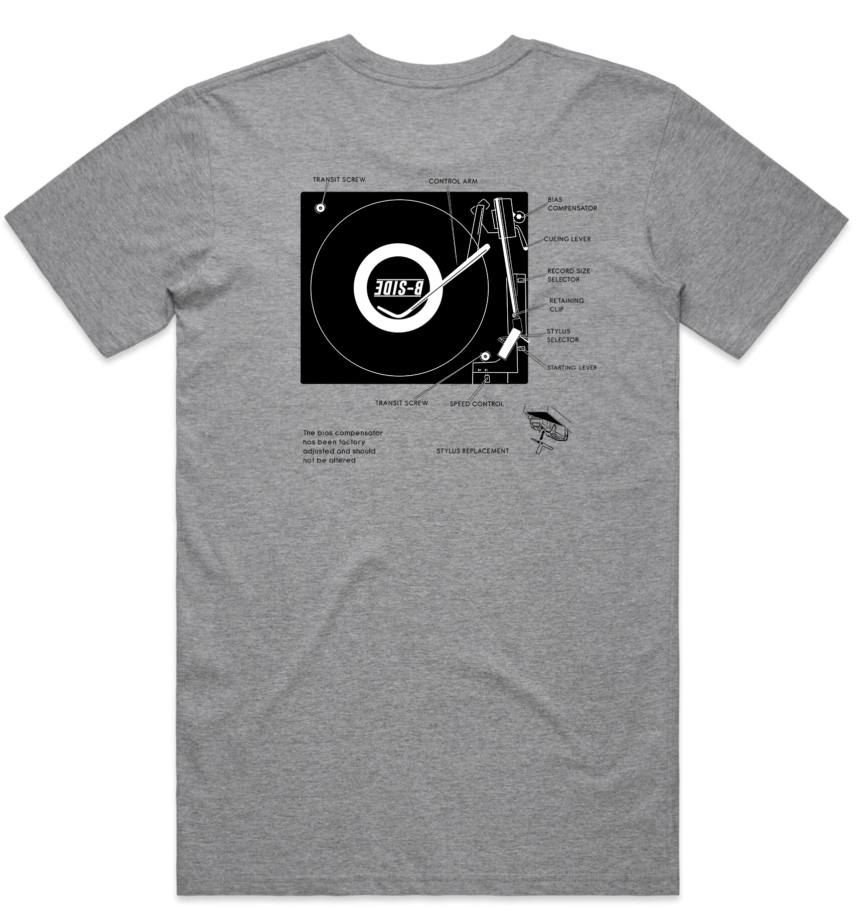 Grey Selector T-Shirt - Black Print