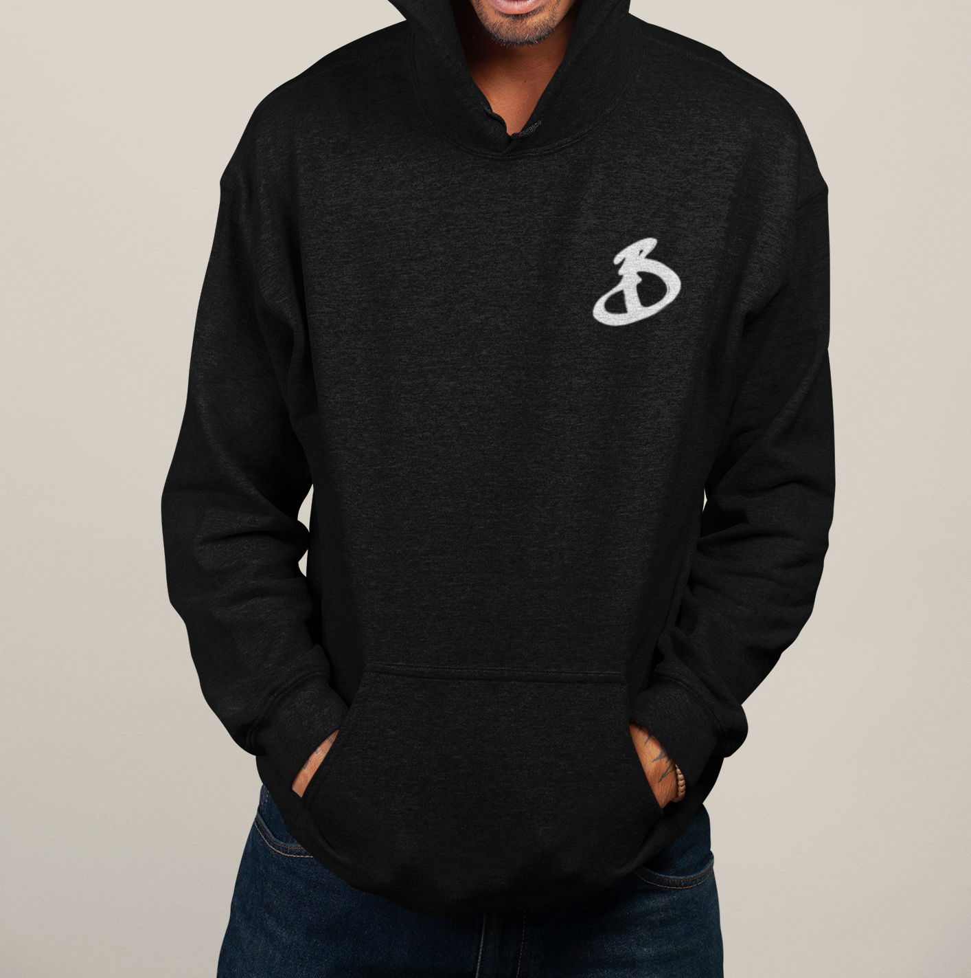 Black Selector Hoodie - White Print