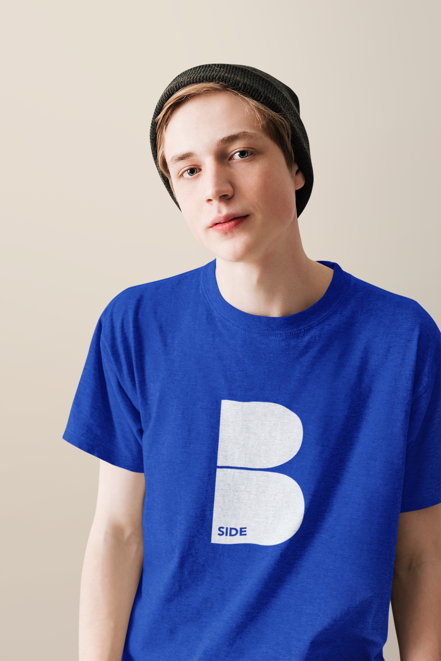 Blue Original B Logo T-Shirt - White Print