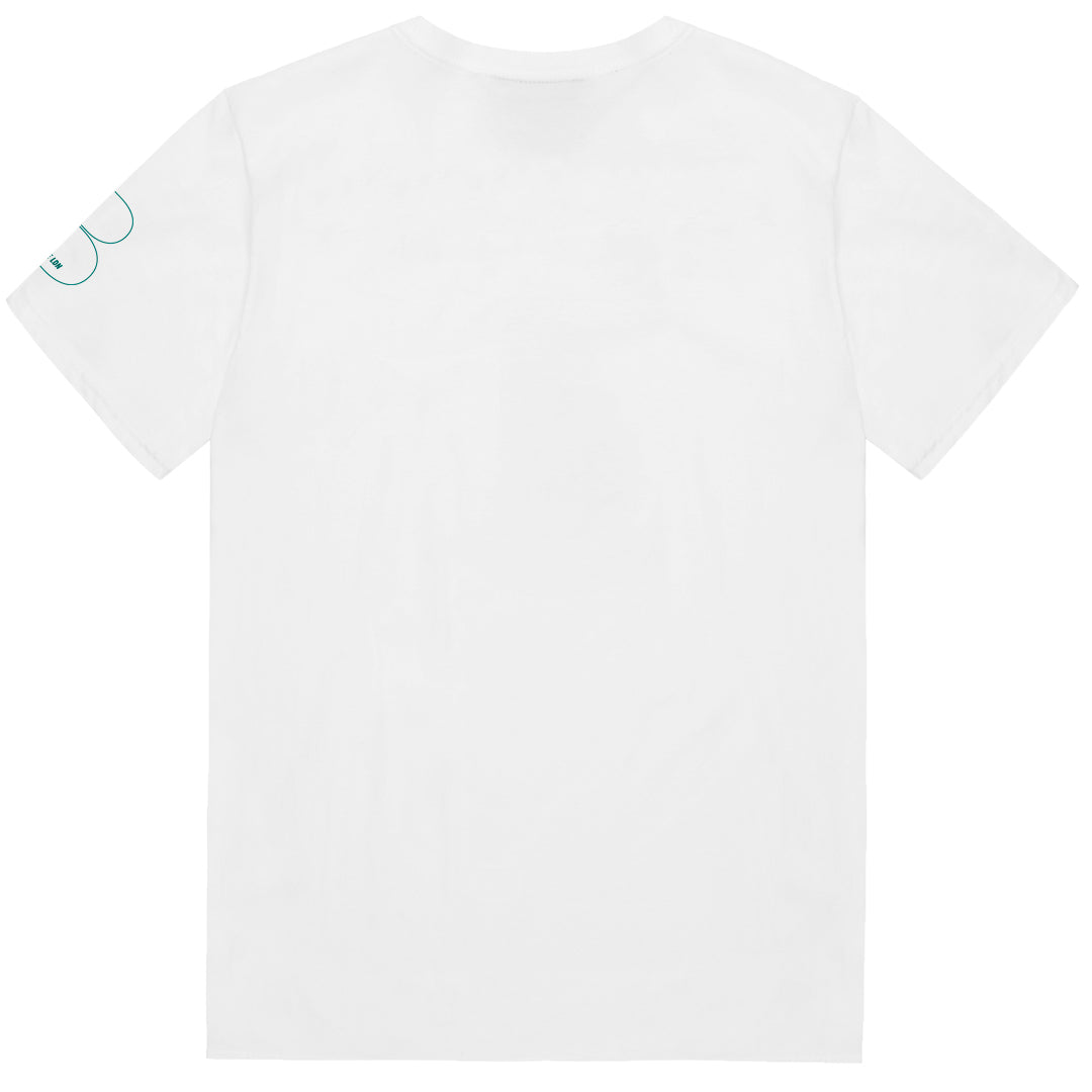 White OG Outline T-Shirt - Green Print